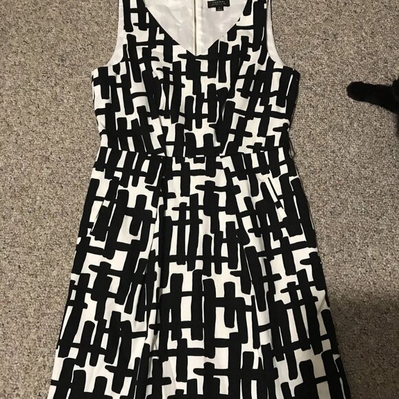 Tahari Arthur S Levine Dress Black White Dress Size 6P NWOT - Picture 2 of 4